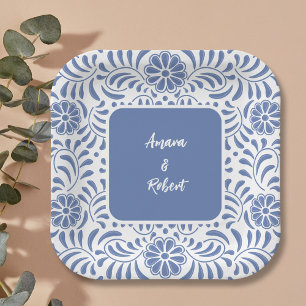 TALAVERA FLOWER PAPER PLATE