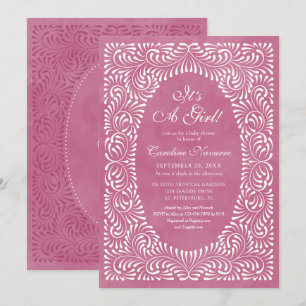 Talavera Girls Pink Fiesta Baby Shower Invitation