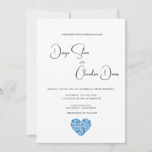Talavera Heart Wedding Invitation 