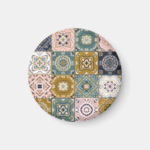Talavera Indian: Patchwork, Ethnic Mosaic. Magnet