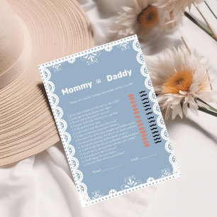 Talavera Mexican baby trait baby shower game Card