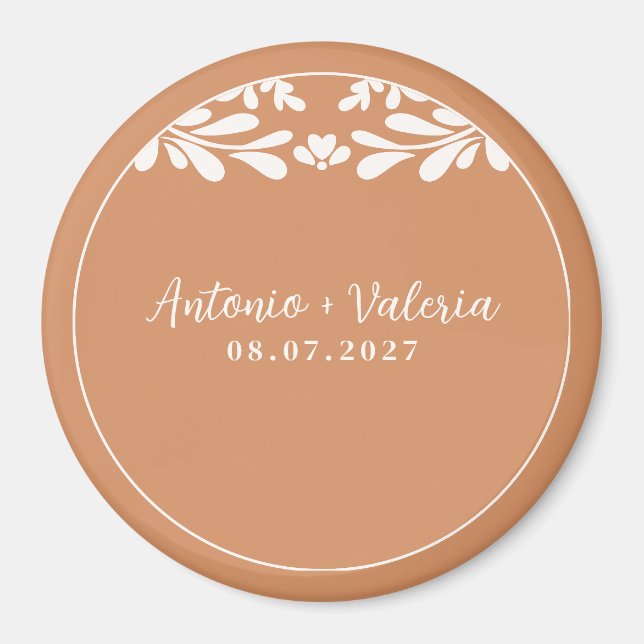 Talavera Mexican Wedding Hacienda Barro Magnet (Front)