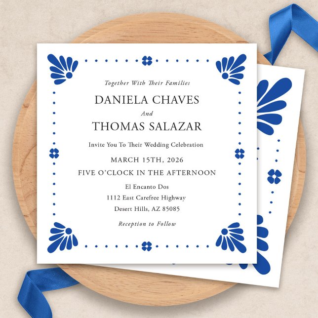 Talavera Mexican Wedding Invitation (Talavera Mexican Wedding Invitation by Fiesta Valley Print)
