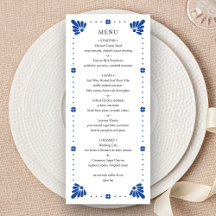 Talavera Mexican Wedding Menu