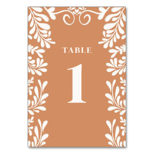 Talavera Mexican Wedding Table Number Cards