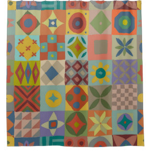 Talavera pattern. Indian patchwork. Turkish orname Shower Curtain