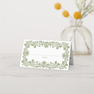 Talavera sage green Mexican wedding Place Card