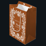 Talavera terracotta Mexican bridal shower favour Medium Gift Bag<br><div class="desc">Terracotta vintage Mexican talavera boho bridal shower personalised favour gift bag,  terracotta brown and white Talavera folk art wedding personalised favour bag,  personalised bridesmaids gift bags</div>