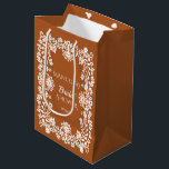 Talavera terracotta Mexican bridal shower favour Medium Gift Bag<br><div class="desc">Terracotta vintage Mexican talavera boho bridal shower personalised favour gift bag,  terracotta brown and white Talavera folk art wedding personalised favour bag,  personalised bridesmaids gift bags</div>