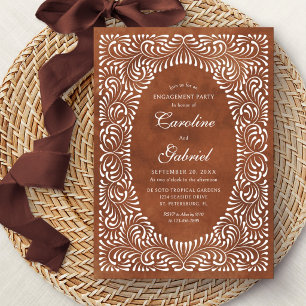 Talavera Terracotta Mexican Engagement Party Invitation