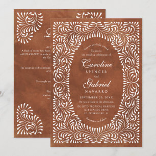 Talavera Terracotta Mexican Wedding Invitation
