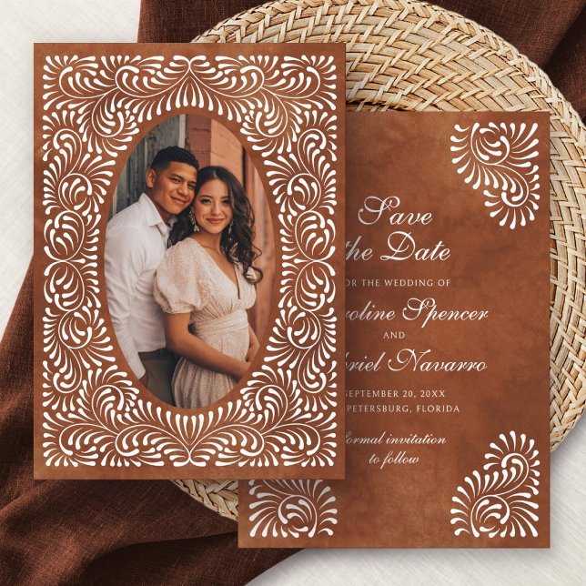 Talavera Terracotta Mexican Wedding Save The Date (Creator Uploaded)