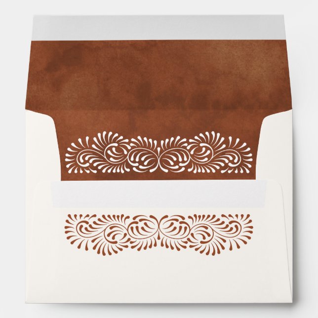 Talavera Terracotta Wedding Envelope (Back (Bottom))