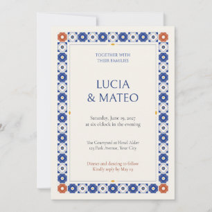 Talavera Tile Border Wedding Invitation