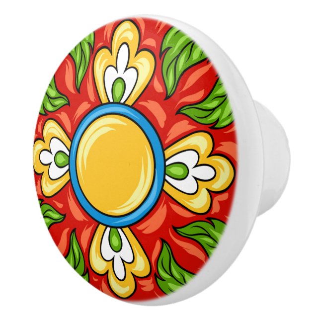 Talavera Tile Ceramic Drawer Knob (Right)