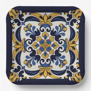 Talavera Tile Cinco Paper Plate