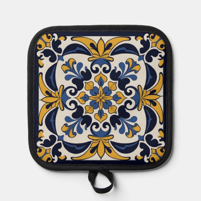 Talavera Tile Cinco Pot Holder (Front)