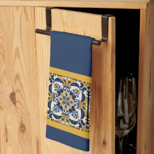 Talavera Tile Cinco Tea Towel