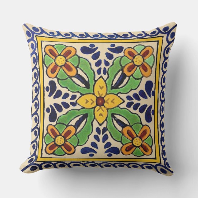 Talavera Tile Cushion (Front)