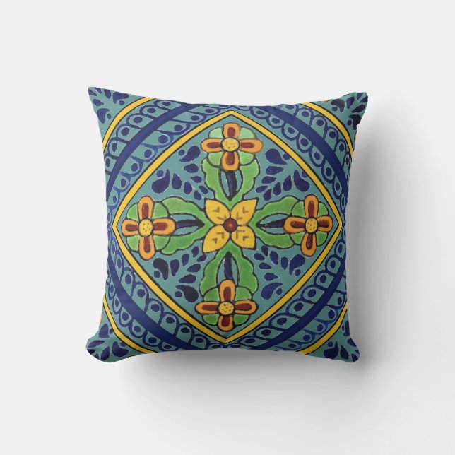 Talavera Tile Cushion (Front)