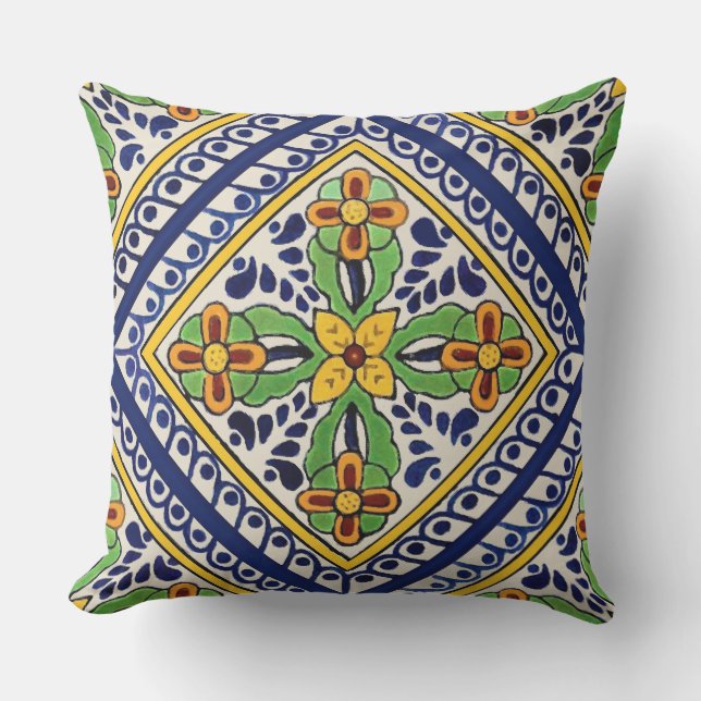 Talavera Tile Cushion (Front)