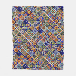 Talavera Tile Image Southwest Style Cuddly Soft Fleece Blanket