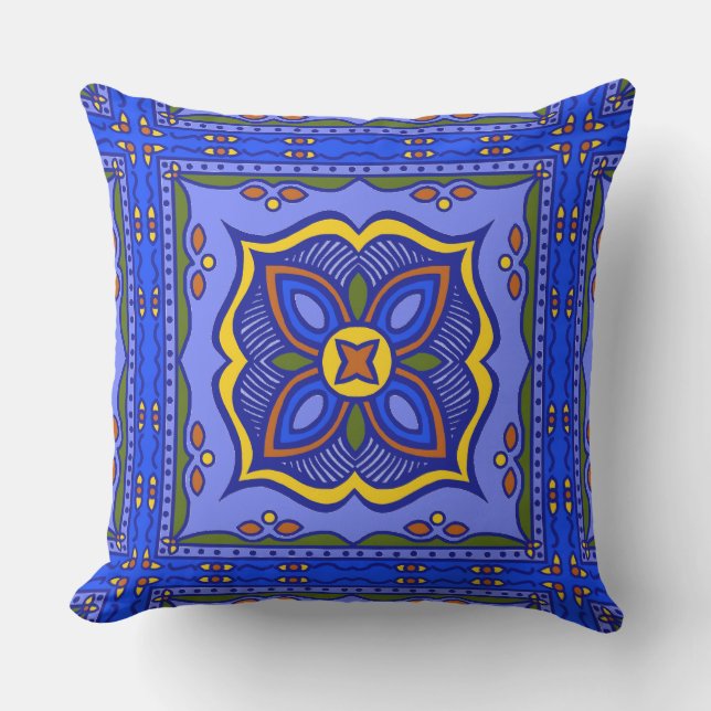 Talavera Tile Outdoor Pillow (Front)
