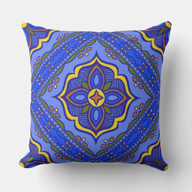 Talavera Tile Outdoor Pillow (Front)