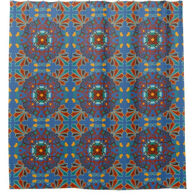 Talavera Tile Shower Curtain (Front)