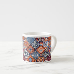 Talavera Tles Orange Sky Navy Blue Burgundy Red  Espresso Cup