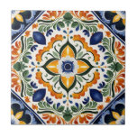 Talavera vintage Mexican wedding favours printed Tile<br><div class="desc">Azulejo blue Portuguese Talavera tiles vintage Mexican hacienda wedding favours printed ceramic tiles Mediterranean ornate Talavera tile pattern tiles  makes a lovely keepsake favour for your guests Hacienda style wedding  talavera fiesta</div>