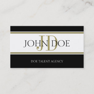 Talent Agency Gold Stripe W/W Business Card