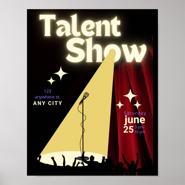 Talent Show FLyer, Show Flyer, Talent Contest Poster (Front)