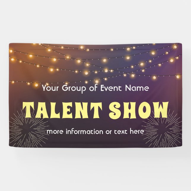 Talent Show with String Lights banner (Horizontal)