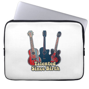 Talented since birth. retro colourful guitars laptop sleeve