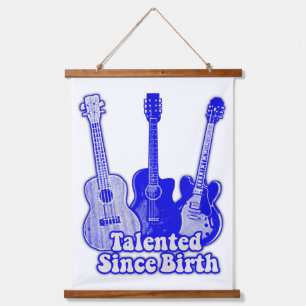 Talented since birth. vintage blue guitars  hanging tapestry