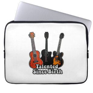 Talented since birth. vintage colourful guitars laptop sleeve