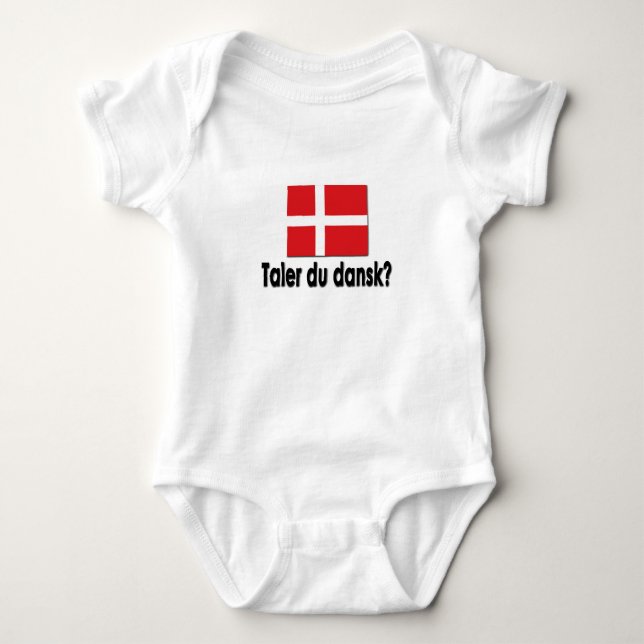 Taler du dansk? baby bodysuit (Front)
