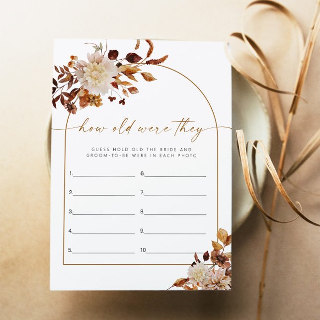 TALIA Boho Dry Floral How Old Were They Game Invitation (Creator Uploaded)