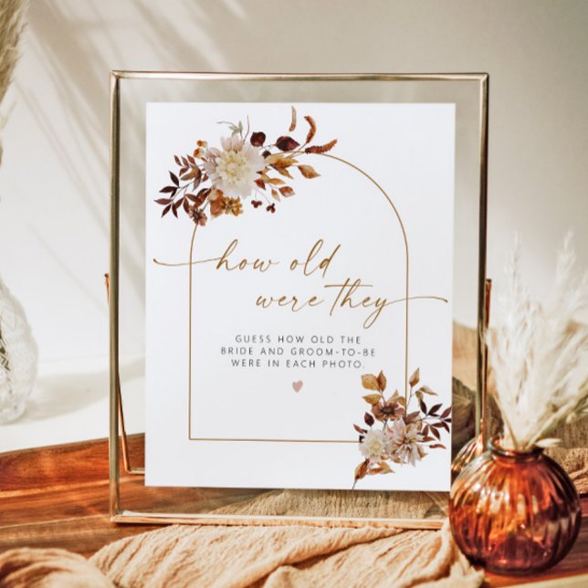 TALIA Boho Fall How Old Were They Bridal Shower Poster (Creator Uploaded)
