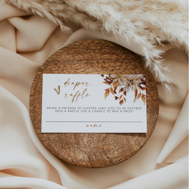 TALIA Boho Terracotta Floral Diaper Raffle Ticket (Creator Uploaded)