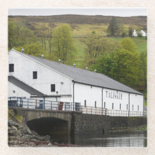 Talisker whisky distillery on Skye, Scotland Glass Coaster