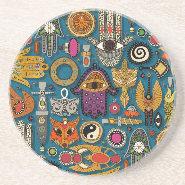talismans peacock coaster (Front)