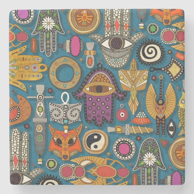 TALISMANS peacock Coaster (Front)