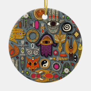 talismans slate ceramic tree decoration