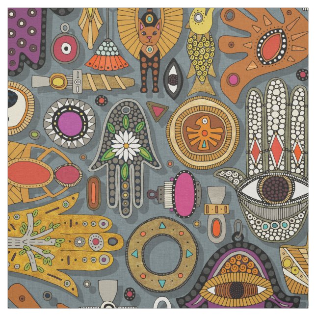 TALISMANS slate Fabric (Swatch)