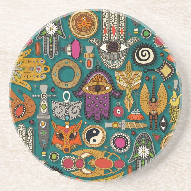 talismans viridian green coaster (Front)