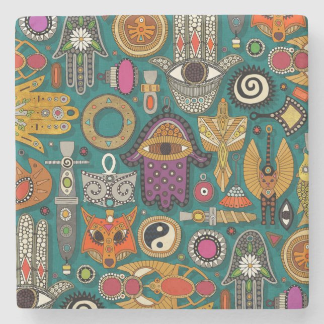 TALISMANS viridian green Coaster (Front)