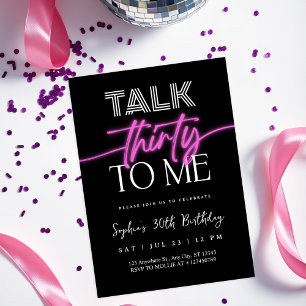 Talk 30 To Me 30th Birthday Invitation