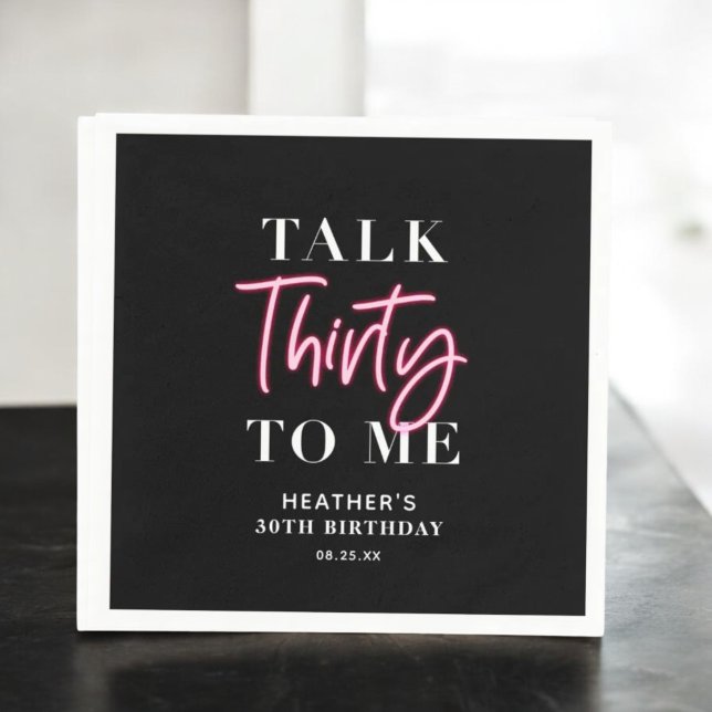 Talk 30 To Me 30th Birthday Party  Napkin (Creator Uploaded)